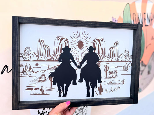 Cowboy desert sign