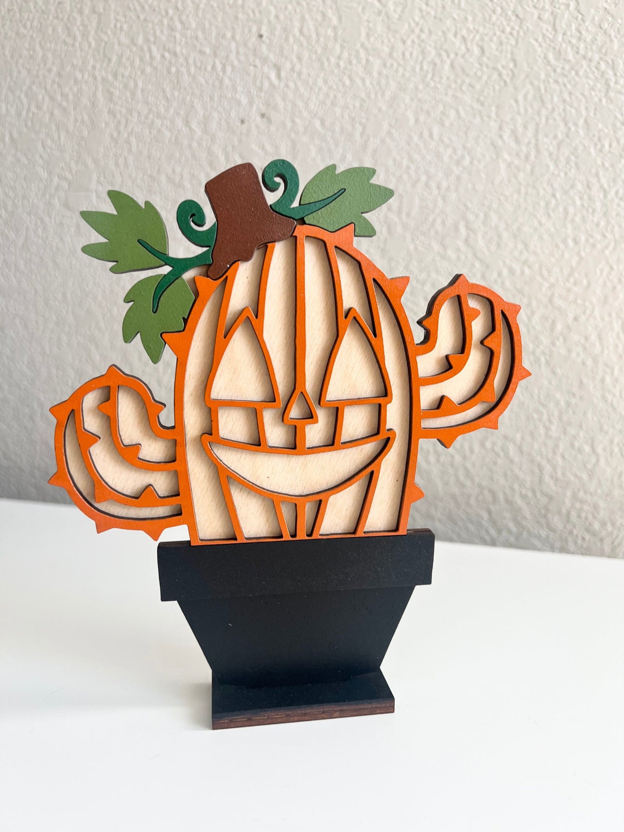 Pumpkin cactus stand