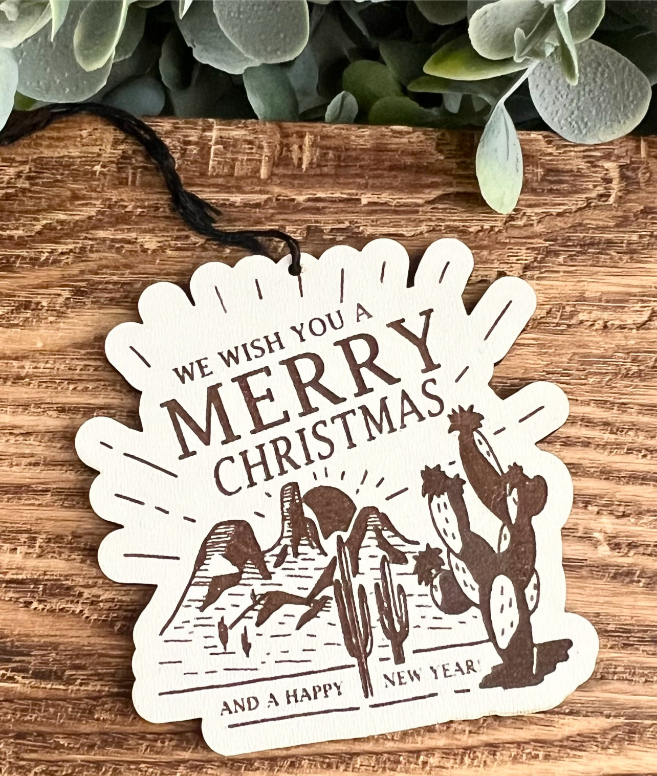 We wish you a merry Christmas desert ornament