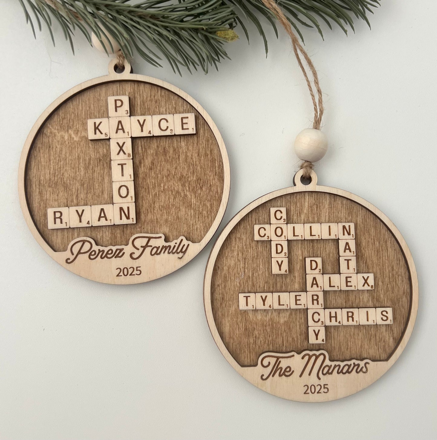 Scrabble ornament, custom ornament, custom scrabble ornament