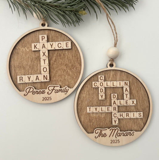 Scrabble ornament, custom ornament, custom scrabble ornament